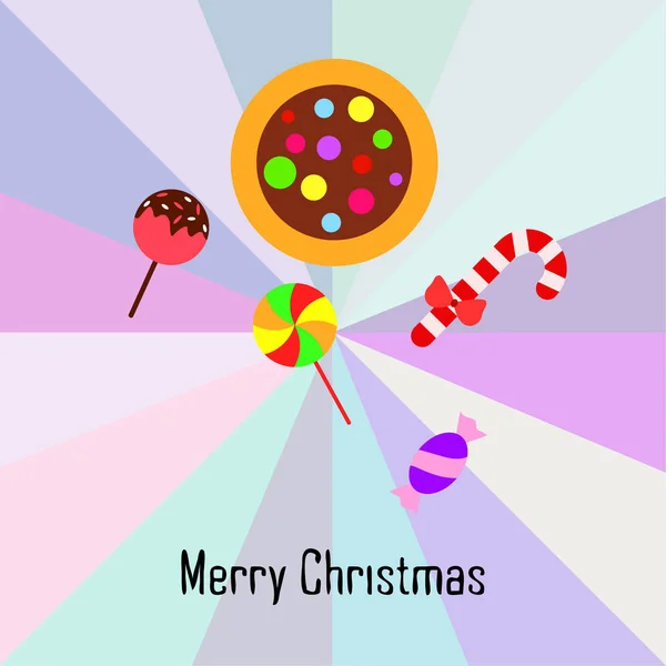 Navidad Caramelos Fondo Vector Ilustración — Vector de stock