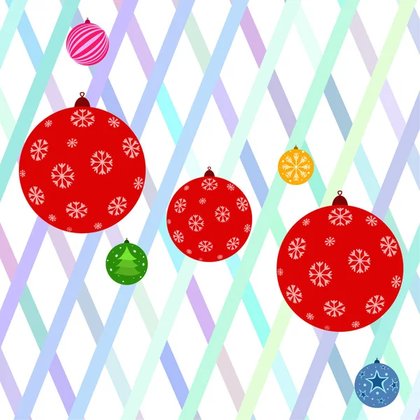 Boules Noël Carte Vœux Nouvel Fond Vectoriel — Image vectorielle