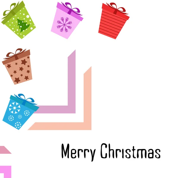Veselé Vánoční Přání Dary Vektorové Ilustrace — Stockový vektor