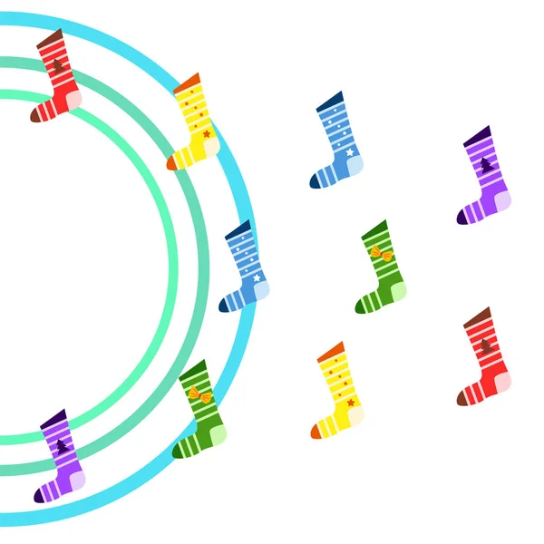 Cartão Natal Meias Natal Fundo Vetorial —  Vetores de Stock
