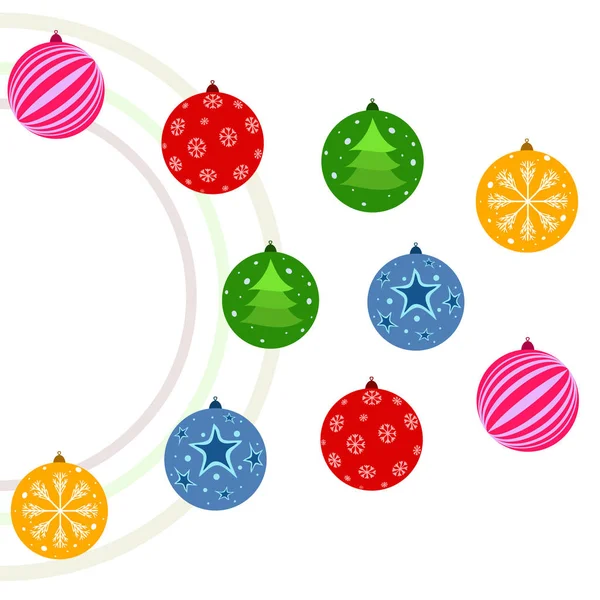 Boules Noël Carte Vœux Nouvel Fond Vectoriel — Image vectorielle