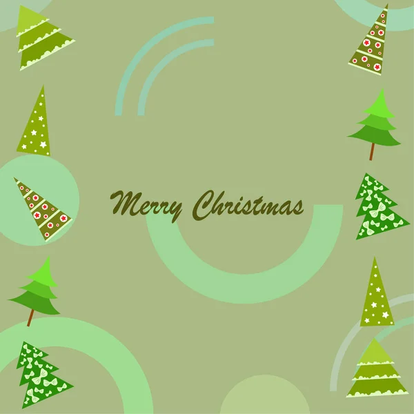 愉快的圣诞贺卡与树 向量背景 — 图库矢量图片