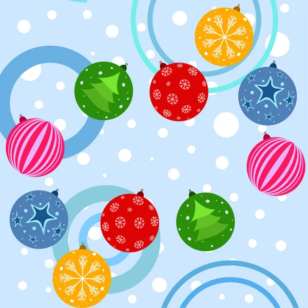 Bolas Navidad Tarjeta Felicitación Año Nuevo Vector Fondo — Vector de stock