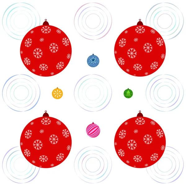 Christmas Balls New Year Greeting Card Vector Background — Stock Vector