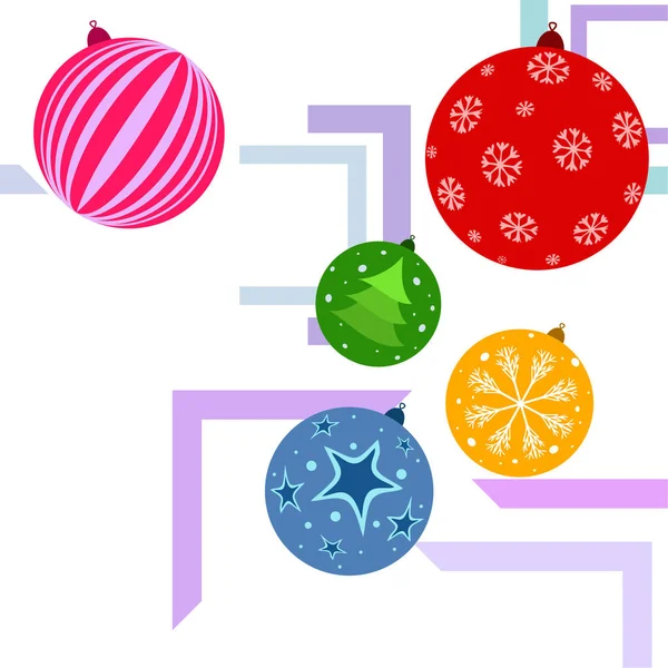 Bolas Navidad Tarjeta Felicitación Año Nuevo Vector Fondo — Archivo Imágenes Vectoriales