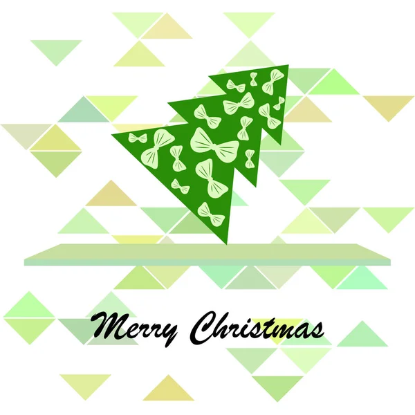 Christmas Card Fir Tree Vector Background — Stock Vector