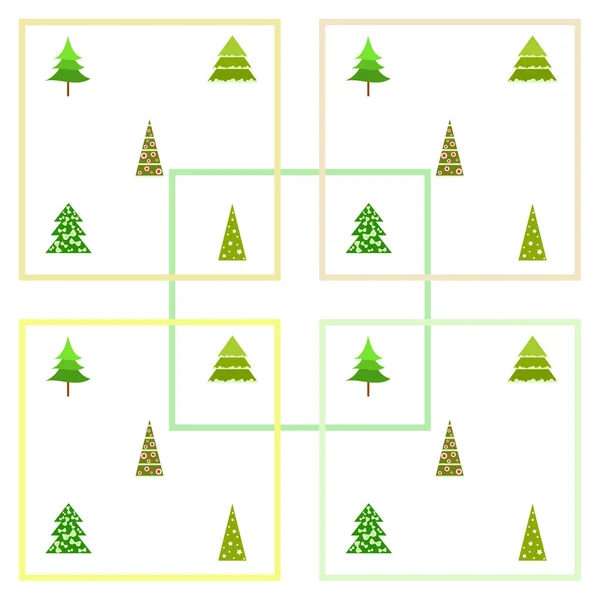 モミの木のベクトルの背景とメリー クリスマス カード — ストックベクタ