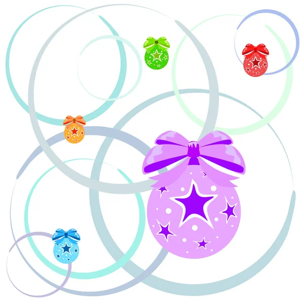 Різдвяні Кульки Новорічна Листівка Векторний Фон — стоковий вектор