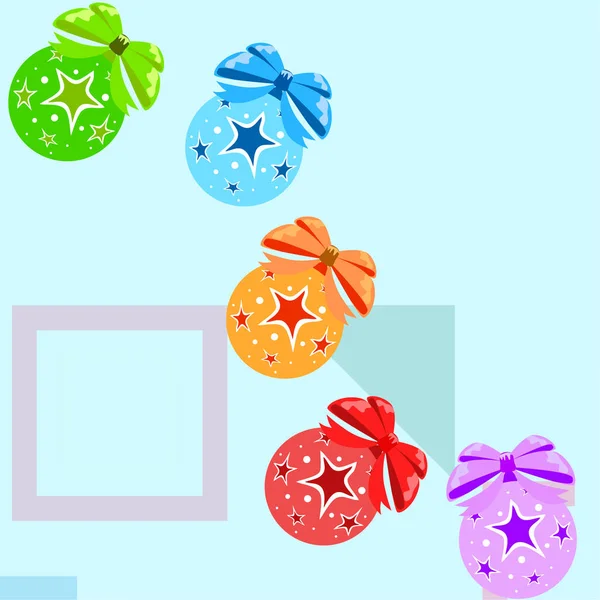 Christmas Greeting Card Balls Vector Background — Stock Vector