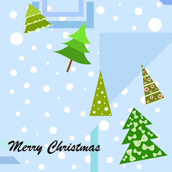 Joyeux Noël Carte Avec Des Arbres Noël Fond Vectoriel — Image vectorielle