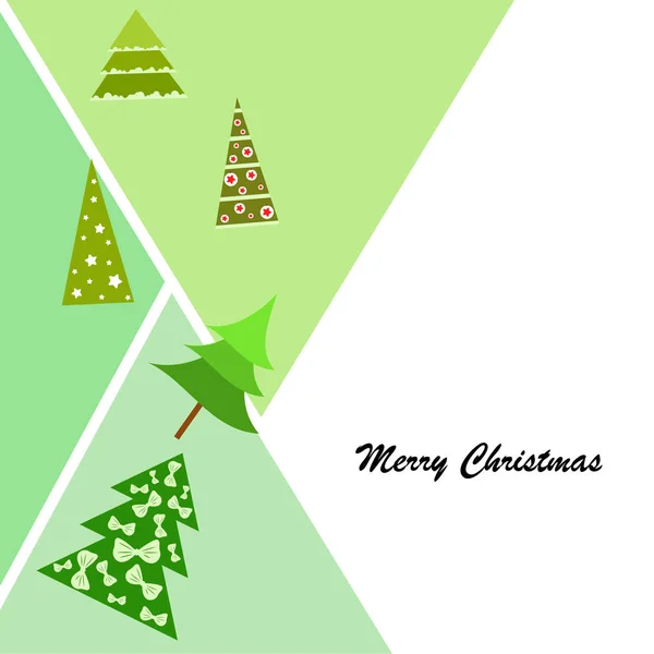 Merry Christmas Card Christmas Trees Vector Background — Stock Vector