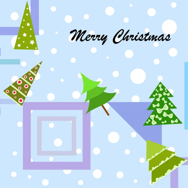 Merry Christmas Card Choinki Tło Wektor — Wektor stockowy