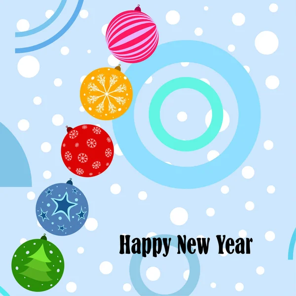 Christmas Balls New Year Greeting Card Vector Background — Stock Vector