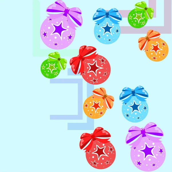 Tarjeta Felicitación Navidad Con Bolas Vector Fondo — Vector de stock