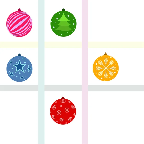 Boules Noël Carte Vœux Nouvel Fond Vectoriel — Image vectorielle