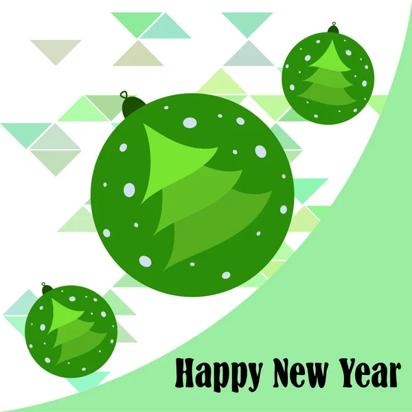 Bolas Navidad Tarjeta Felicitación Año Nuevo Vector Fondo — Vector de stock