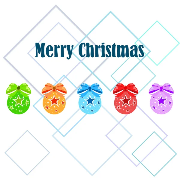 Carte Vœux Noël Avec Boules Fond Vectoriel — Image vectorielle