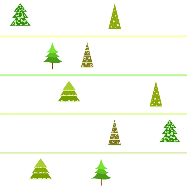 Рождественская Открытка Елками Векторным Фоном — стоковый вектор