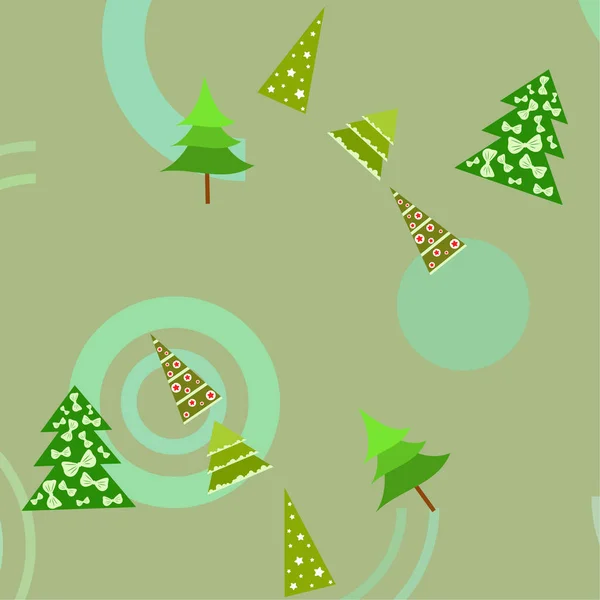 Joyeux Noël Carte Avec Arbres Fond Vectoriel — Image vectorielle