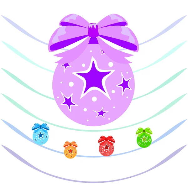 Bolas Navidad Tarjeta Felicitación Año Nuevo Vector Fondo — Vector de stock