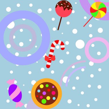 Şekerler, vektör arka plan ile neşeli Noel kartı