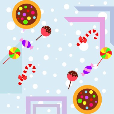 Şekerler, vektör arka plan ile neşeli Noel kartı