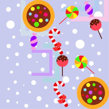 Şekerler, vektör arka plan ile neşeli Noel kartı