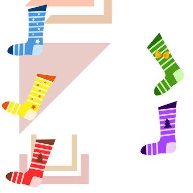 Noel kartı, Noel çorap, vektör arka plan