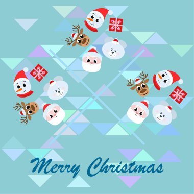 Noel ve yeni yıl kartı. Tatil vektör arka plan