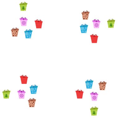 Noel kartı, hediyeler, vektör arka plan