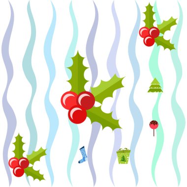 Noel kartı, şeker köknar Hediyelik Noel çorap, vektör arka plan
