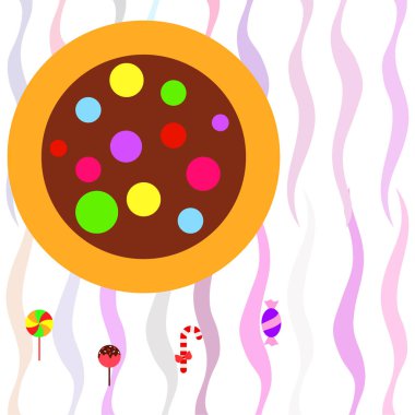 Noel kartı şekerler, vektör arka plan ile