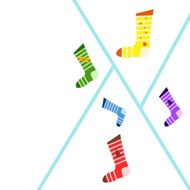 Noel kartı, Noel çorap, vektör arka plan