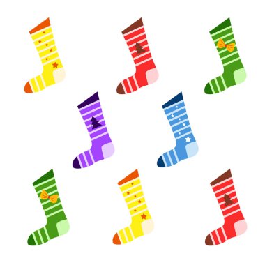 Noel kartı, Noel çorap, vektör arka plan