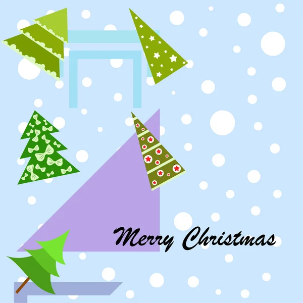 Merry Christmas Card Choinki Tło Wektor — Wektor stockowy