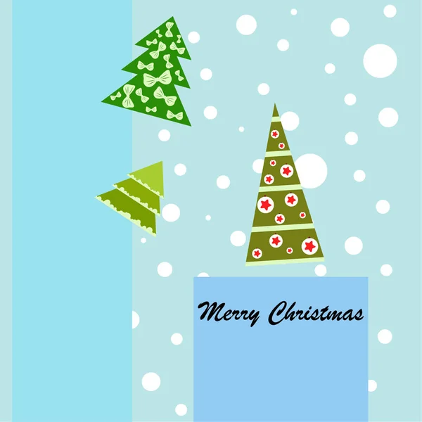 Feliz Tarjeta Navidad Con Árboles Vector Fondo — Archivo Imágenes Vectoriales