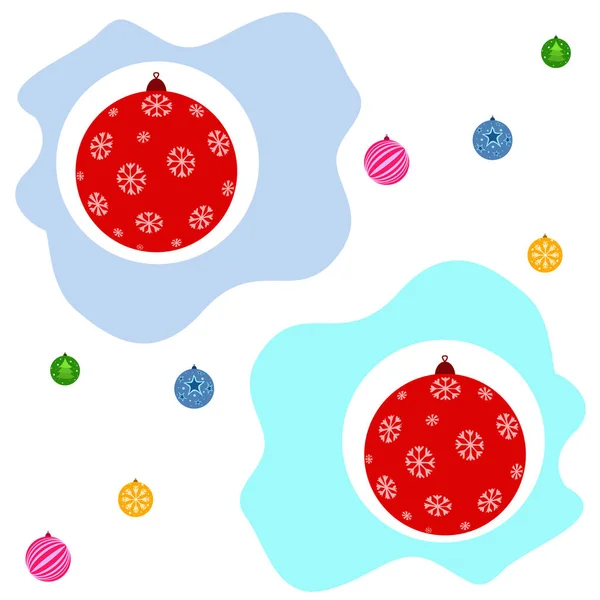 Bolas Navidad Tarjeta Felicitación Año Nuevo Vector Fondo — Archivo Imágenes Vectoriales