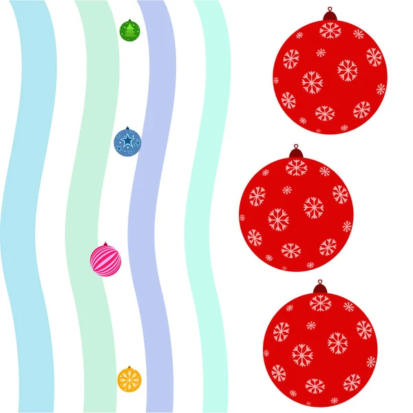 Bolas Navidad Tarjeta Felicitación Año Nuevo Vector Fondo — Archivo Imágenes Vectoriales