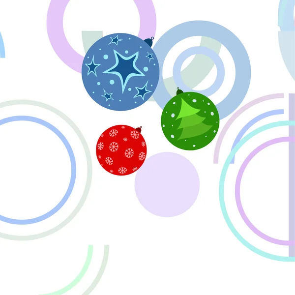 Bolas Navidad Tarjeta Felicitación Año Nuevo Vector Fondo — Vector de stock