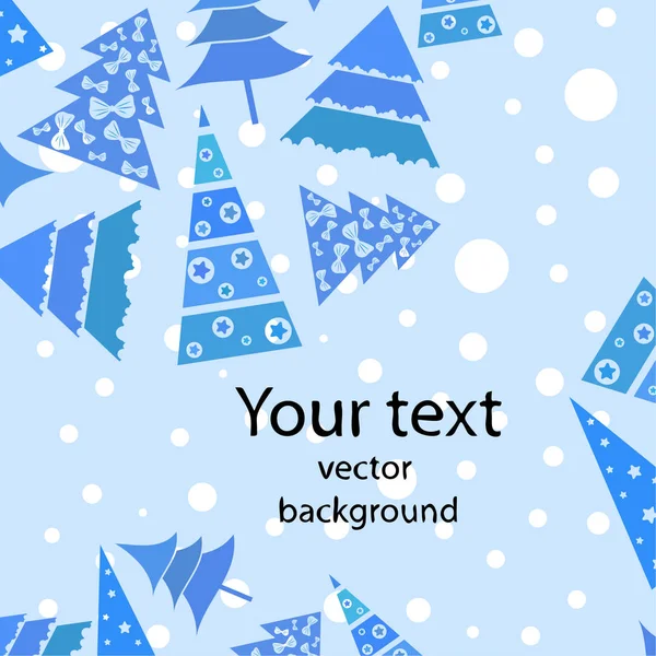 Tarjeta Navidad Con Abetos Vector Fondo — Vector de stock