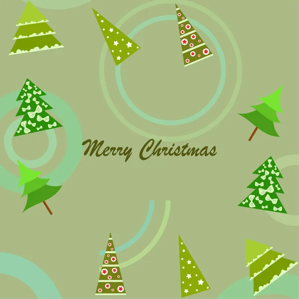 Veselé Vánoční Přání Stromy Vektorové Pozadí — Stockový vektor