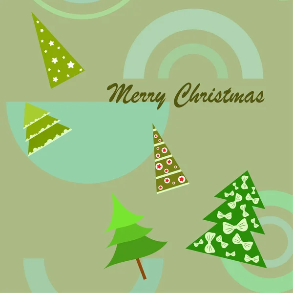 Veselé Vánoční Přání Stromy Vektorové Pozadí — Stockový vektor