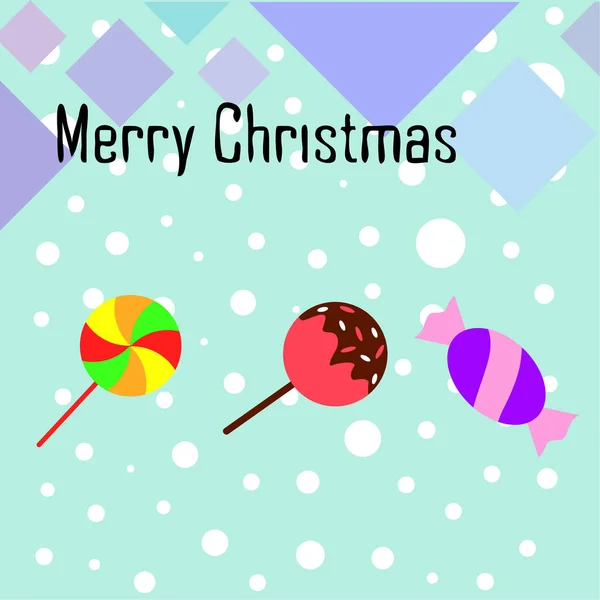 Joyeux Noël Carte Avec Des Bonbons Fond Vectoriel — Image vectorielle