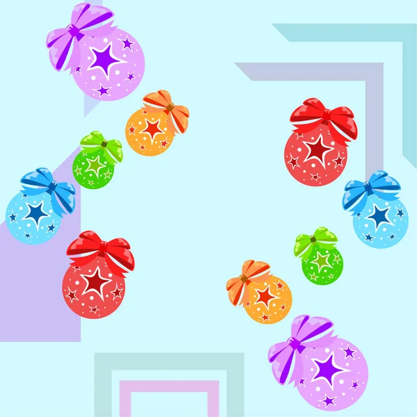 Tarjeta Felicitación Navidad Con Bolas Vector Fondo — Vector de stock