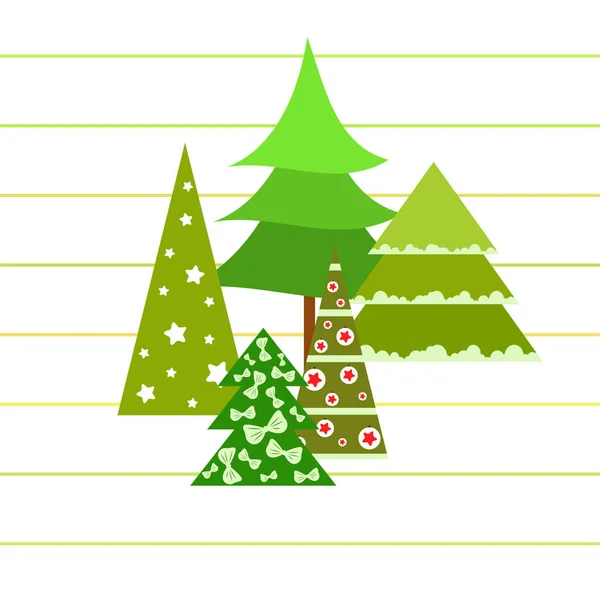 Joyeux Noël Carte Avec Sapins Fond Vectoriel — Image vectorielle