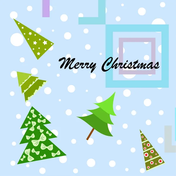 Joyeux Noël Carte Avec Des Arbres Noël Fond Vectoriel — Image vectorielle