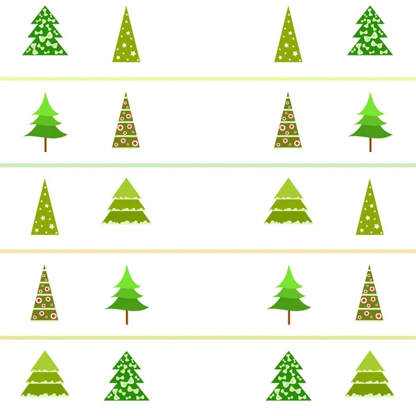 Frohe Weihnachten Karte Mit Tannenbäumen Vektorhintergrund — Stockvektor