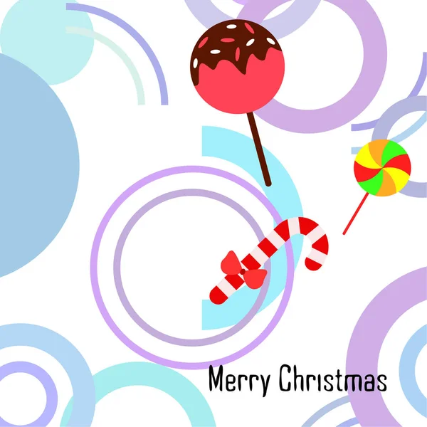 Joyeux Noël Carte Avec Des Bonbons Fond Vectoriel — Image vectorielle