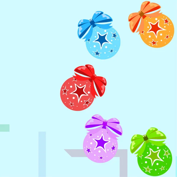 Tarjeta Felicitación Navidad Con Bolas Vector Fondo — Vector de stock