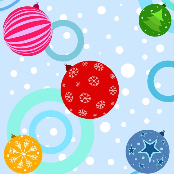 Bolas Navidad Tarjeta Felicitación Año Nuevo Vector Fondo — Vector de stock